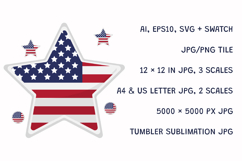 USA Flag Patriotic Star Seamless Pattern Product Image 3