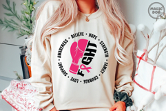 Fight Cancer Breast Cancer Boxing Gloves Pink Ribbon Product Image 3