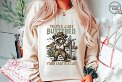 You&#039;ve Just Buttered Your Last Biscuit Retro Cowboy Raccoon Product Image 3