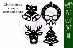 Christmas shape ornaments laser cut outs SVG file 3 Product Image 3