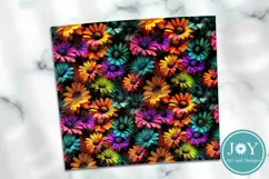 RAINBOW FLOWERS 20oz SKINNY TUMBLER SUBLIMATION DESIGN Product Image 3