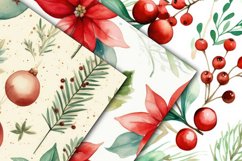 Watercolor Christmas Digital Papers - Seamless Patterns Product Image 3