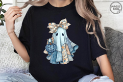 Patchwork Ghost Spooky Halloween|Blue Denim Ghost Coquette Product Image 3