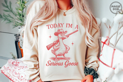 I&#039;m A Serious Goose|Retro Silly Goose With a Gun|Sarcastic Product Image 3