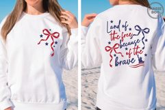 Land of the Free Because of the Brave|Coquette USA Bow SVG Product Image 3
