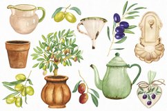 Watercolor Olive Kitchen Decor Clipart. Farmhouse Clipart. Product Image 3