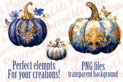 Pumpkin clipart,Rustik Pumpkin Png,Floral pumpkin clipart Product Image 3