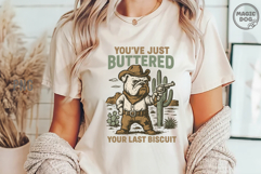 You&#039;ve Just Buttered Your Last Biscuit Retro Cowboy Blue Dog Product Image 3