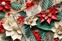3d Christmas Flowers Digital Papers - Seamless Patterns Product Image 5