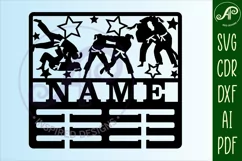 Jiu Jitsu female medal holder Name svg laser cut template Product Image 4