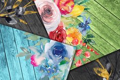 Colorful Floral Wood Digital Papers Product Image 2