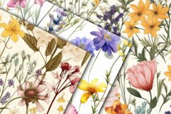 Watercolor Wildflowers Digital Papers - Seamless Patterns Product Image 3
