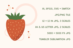 Cute Strawberry Hearts Seamless Pattern Product Image 3