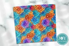 RAINBOW FLOWERS 20oz SKINNY TUMBLER SUBLIMATION DESIGN Product Image 3