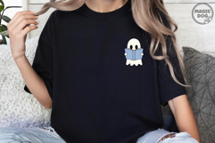 Ghost Book Nerd Halloween|Ghost Reading Spooky Bookworm SVG Product Image 6