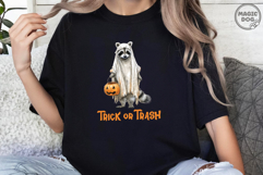 Trick or Trash Halloween Raccoon|Retro Halloween Trash Panda Product Image 3