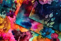 Alcohol Ink Flowers Digital Papers - Seamless Patterns Product Image 3