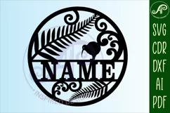 New Zealand theme name sign svg laser cut template Product Image 4