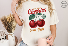Vintages Retro Cherry Exotic Fruit Lover|Cherry Graphic PNG Product Image 3