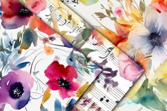 Music and Flowers Digital Papers - Seamless Patterns Product Image 3