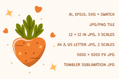 Kawaii Carrot Repeat Veggie Pattern Product Image 3