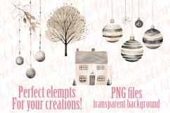 Scandinavian Christmas Clipart,Watercolor Png,Nordic Clipart Product Image 3
