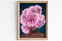 Woman head flowers wall art,Girls clipart,Cute girl clipart Product Image 4