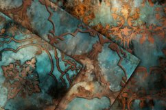 Copper &amp; Blue Patina Digital Papers - Seamless Patterns Product Image 2