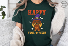 Halloweenie Dachshund Witch|Happy Howl O Ween Dog|Dog Lover Product Image 4
