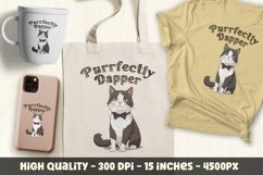 Purrfectly dapper sublimation design, transparent PNG Product Image 2