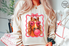 Horse Blowing Bubble Gum Coquette Frame|Sassy Farm Animal Product Image 3