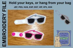 ITH Cool Sunglasses Vinyl Key Fob or Bag Tag - Snap Tab Product Image 2