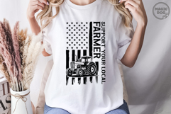 Support Your Local Farmer| Strong Tractor American Flag Product Image 4