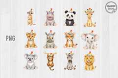 62 Safari Animals Jungle Nursery Bundle PNG Product Image 4