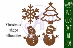 Christmas shape silhouette laser cut outs SVG file 3 Product Image 4