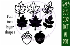 Fall shape two layer laser cut outs SVG file d1 Product Image 4