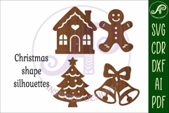 Christmas shape silhouette laser cut outs SVG file 4 Product Image 4