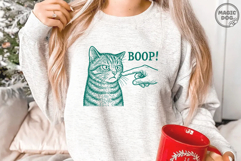 Boop! Cat Finger Touching Nose SVG|Retro Cat Boop Product Image 4