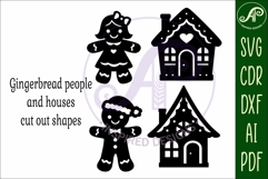 Gingerbread shape silhouette Christmas laser cut Product Image 4