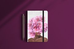 Woman head flowers wall art,Girls clipart,Cute girl clipart Product Image 2