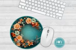 FLOWERS ROUND PNG CLIPART FOR DOOR HANGER, COASTERS AND MORE Product Image 4