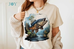 Bass Fish Clipart PNG Sublimation Design Product Image 4
