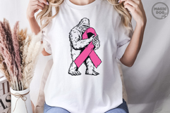 Bigfoot Breast Cancer Awareness|Sasquatch Pink Ribbon PNG Product Image 4
