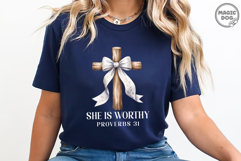 She is Worthy Bow Christian Coquette|Girly Faith Proverbs Product Image 4