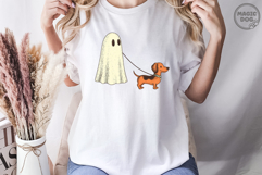 Halloween Ghost with Walking Dog|Spooky Season Weenie Dog Product Image 4