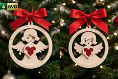 Angel Ornament 3D Layered SVG | Christmas Cut File Product Image 4
