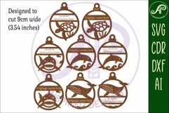 Ocean animals personalized Christmas Ornament SVG Product Image 3