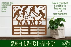 Field hockey female medal holder Name svg laser cut template Product Image 1