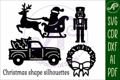 Christmas shape silhouette laser cut outs SVG file 1 Product Image 4