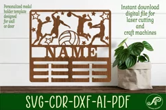 Volleyball male medal holder Name svg laser cut templat Product Image 1